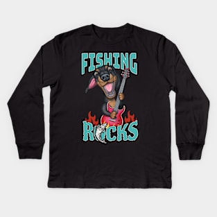 Fishing Rocks Kids Long Sleeve T-Shirt